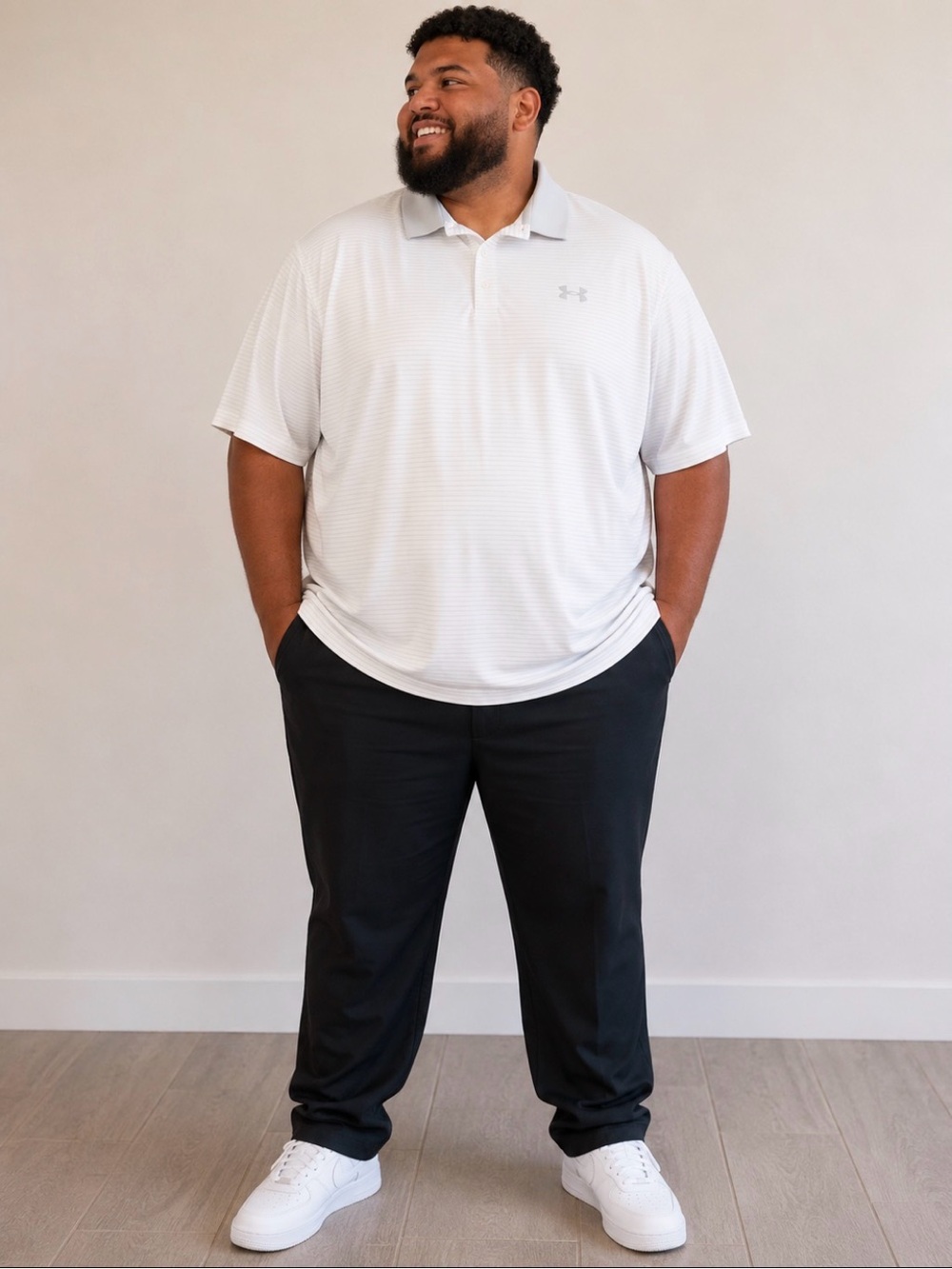 Under Armour Men’s White Polo Shirt with Subtle Logo